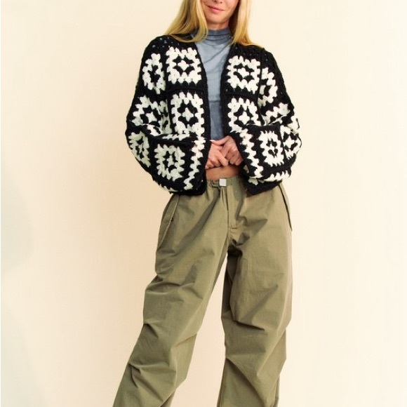 Crochet Open Front Cardigan - Picture 2 of 5